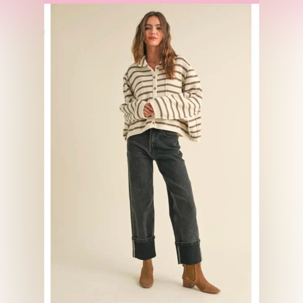 Miou Muse Cuffed Black Denim Pants. Size small